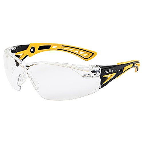 Rush+ Safety Glasses - color: Black/Yellow, style: Clear