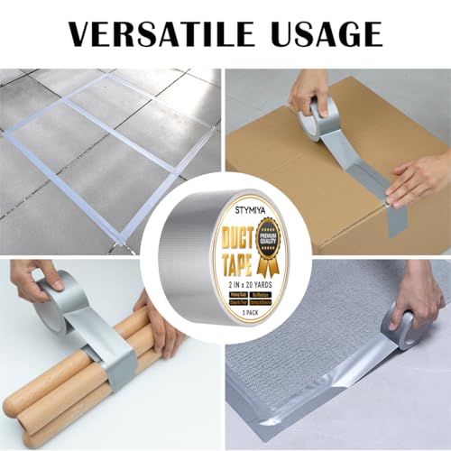 Silver Duct Tape Heavy Duty: 6Rolls*2IN*20YardsWide Waterproof Outdoor Duck Furniture Repair Tape Bulk - Strong Adhesive Weather UV Resistant No-Residue Masking Tapes Patterns Variety Pack - color: Silver, size: 6*2in*20yards