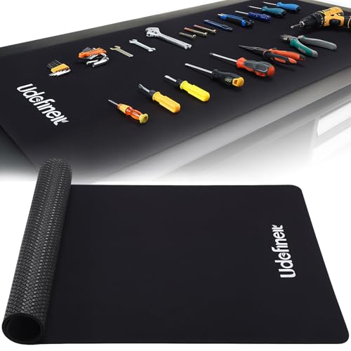 Workbench Mat 48"x24", 0.12"(3mm) Thick Tool Mat, Tear-Resistant & Scratch-Resistant Work Pad with Silicone Strip Anti-Slip Base, Large Worktable Protector Pad for Woodworking/Crafting/Tool Protection