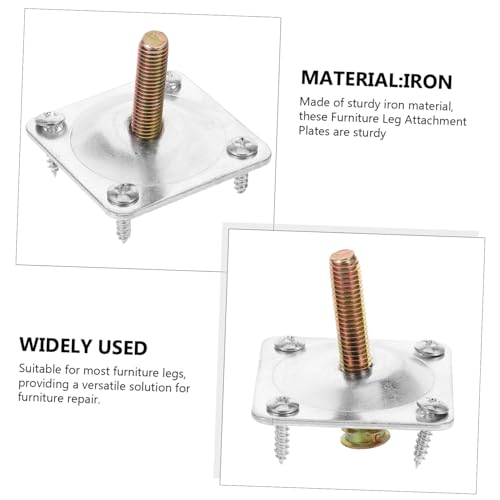 NUOBESTY 4Sets Table Leg Brackets for Furniture Repair Mounting Plates with Screws for Easy Installation Versatile for Strengthening Sofa Chair Legs