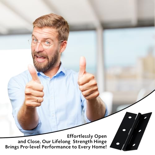 LEIFENY 24 Pack 1.5 inch Black Door Hinges, Small Hinge Hardware for Doors, Cabinets, DIY Projects (Screws Included) - size: 1.5 Inch