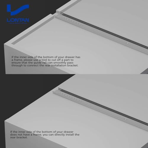 LONTAN Center Mount Drawer Slides Heavy Duty Bottom Mount for Cabinet and Dresser,Not Compatible with Side Mount,20 Inch, 5 Pcs - size: 20 Inch
