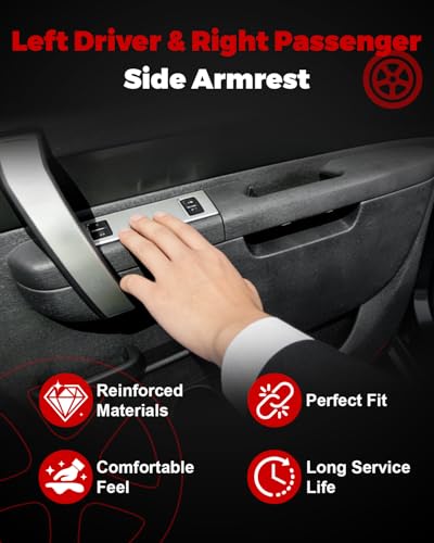 Left Driver & Right Passenger Side Armrest Repair Kit Compatible with 2010-2014 Silverado 2500 HD 3500 HD Sierra 2500 HD 3500 HD Door Panel with Release Handle Below Armrest Replace 22818465 22818470 - size: 22818465-470LR