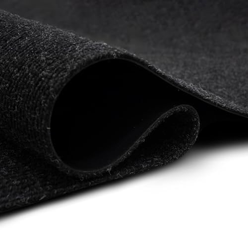 Mohawk Home Utility Runner Floor Mat Black 3' X 8' All Weather Indoor/Outdoor Non Slip Perfect for Garage, Entryway, Porch, and Laundry Room