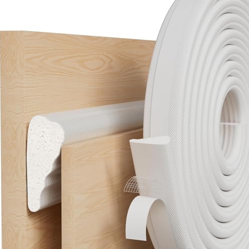 2 pcs 118”Wedge-Shape Foam Window Weather Stripping Door Seal Strip,Soundproofing Frame Winter Insulation Tape for Exterior Front Door,Noise Cancelling Window Inserts,Door Gap Filler Light Blocker