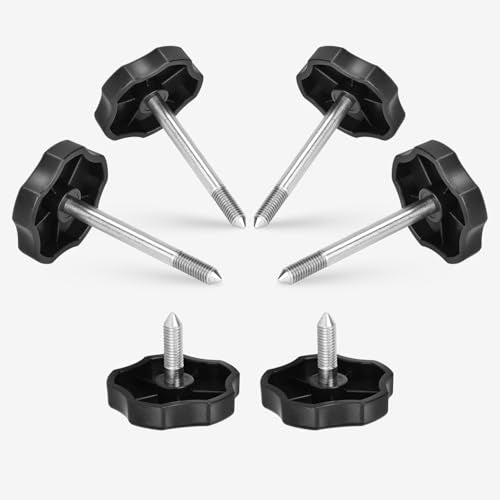 Soft Top Window Frame Door Surround Knobs Kit Compatible with for 2007-2018 Jeep Wrangler JK 4-Door Soft Top Door Frame Knob Screws (2 Short + 4 Long) - size: Long 4 PCS+Short 2 PCS