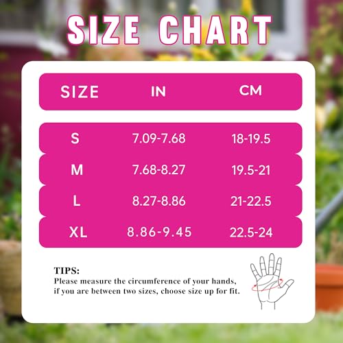HANDLANDY Ladies Leather Gardening Gloves, Thorn Proof Women Rose Pruning Garden Yard Glove, Heavy Duty Long Sleeve Gloves (Small, Rosy) - color: Rosy, size: Small (Pack of 1)