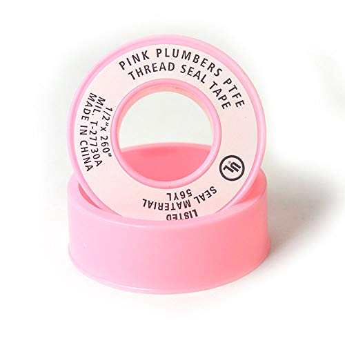 Thrifco 4400942 1/2" x 260" Pink High Density Plumbers Thread Sealing Tape