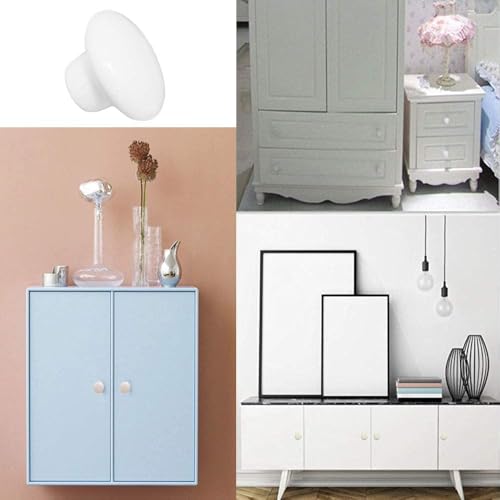 20x White Door Knob Cabinet Retro Round Ceramic Drawer Cupboard Kitchen Dresser Pull Handle Knobs 32mm/1.25" - size: 20 Pack