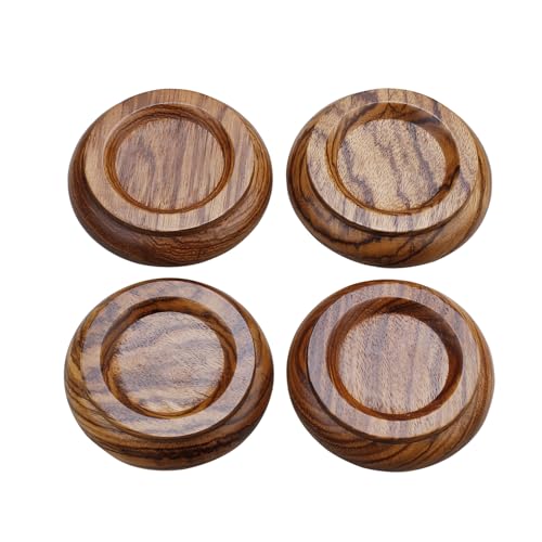 Upright Piano Caster Cups,Premium Quality Hardwood Piano Caster Pads Furniture Leg Pad Set of 4,with Non-Slip Moisture-Proof& Anti-Noise Felt Pads (Zebra Wood) - color: Zebra Wood