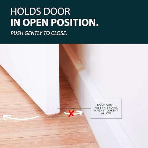 MEGA HANDLES Magnetic Door Stopper, Invisible Concealed Flush Mounted Magnetic Door Catch, Quick Install Wall Protector Magnet Door Stopper - 1.7 Inch - size: 3 Pack