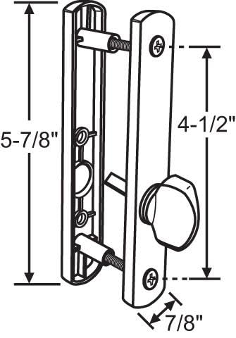 PGT Sliding Door Latch with Thumbturn, 4-1/2" Hole Spacing, White Interior Patio Door Handle Lock Replacement - color: White