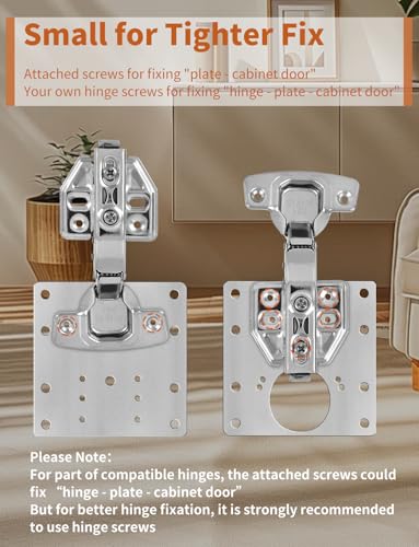 12PCS Upgraded Cabinet Hinge Repair Plate Kit: FOGZUVR Durable Door Hinge Mounting Plate Stainless Steel, Large Cabinet Fix Board with Screws for Kitchen Cabinet, Cupboard Doors and Furniture