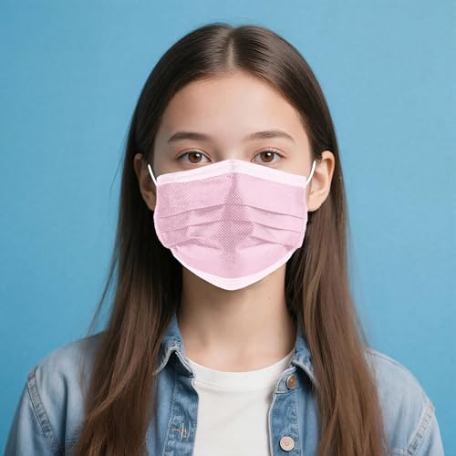 NNPCBT Pink Disposable Face Masks 125 Pack,3-Ply Breathable Mask For Adults,Great For Outdoors,Home, Office, School - color: Adult-125 Pack-pink