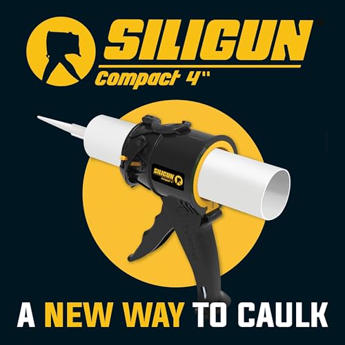 SILIGUN™ Compact Caulking Gun with Caulking Tools - No Drip Caulk Gun - Patented Design - Lightweight ABS Frame - Works with All 10 oz Tubes - color: Siligun Scraper Kit