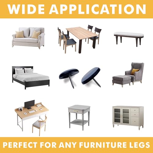 20PCS 7/8" Furniture Glides Sliders, Real PTFE Nail on Chair Sliders for Wood Floors, Heavy Duty Furniture Sliders for Furniture On Carpet