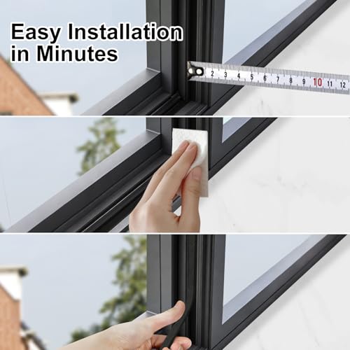 Foam Weather Stripping Door Seal,1/2 in x 1/8 in x 50Ft Black Weatherstrips Self Adhesive Foam Insulation Tape,Weatherproof,Energy Saving,Whole-Home Narrow Gap Sealing - color: Black, size: 1/2 in x 1/8 in x 50 Ft