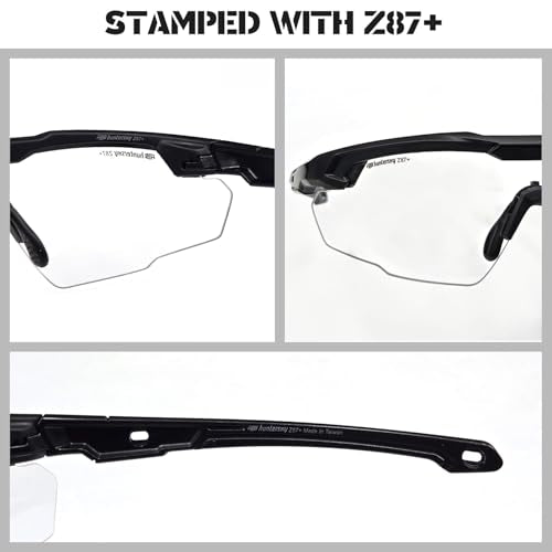 HTS HUNTERSKY Ballistic Tactical Shooting Glasses ANSI Z87+ UV400 Protective Eyewear - color: Gray