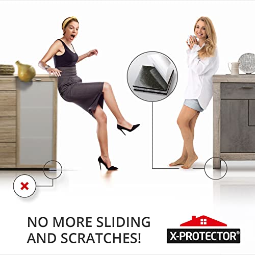 Non Slip Furniture Pads X-PROTECTOR - 8 PCS 4" - Premium Furniture Grippers! Rubber Feet Hardwood Floor Protectors for Furniture Legs - Couch Stoppers - Keep Your Furniture in Place Forever! - size: 4 inch 8 Square
