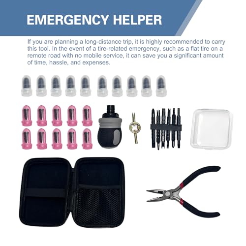 Tire Repair Rubber Nail Kit with Ratcheting Screwdriver, Needle-Nose Pliers & Organizer Case, Fast Self-Service Tool for Car, Truck, Motorcycle, Tractor Tire Puncture Repair - size: All-in-One Package