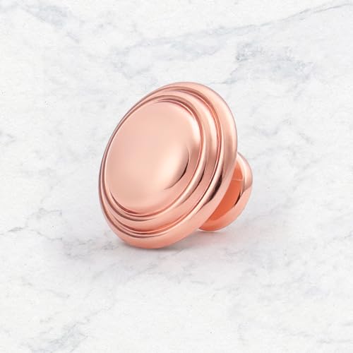 Gobrico 1-3/8" Shiny Copper Bifold Cabinet Knobs Rose Gold Round Style Kitchen Zinc Alloy Door Handles 5 Pack - color: Rose Gold