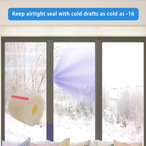Transparent Window Weather Sealing Tape,Winter Window Seal Kit for Doors, Shower Glass Gaps,No Residue,3 Inch x 55 Yards - size: 3 Inch x 55 Yards