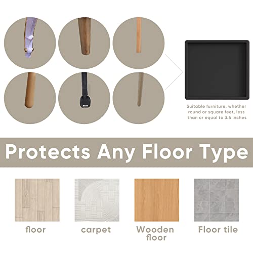 Furniture Coasters Cups 4Pcs 3.5 inch Rubber Non-Slip Bed Leg Pads,Anti Slip Furniture Pad Protector for for Hardwood Floors Black - size: 3.5" 4pcsblack