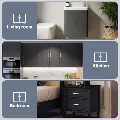 knobelite 5 Pack Hole Centers 3 inch Brushed Nickel Cabinet Pulls Stainless Steel Kitchen Cabinet Handles T Bar Hardware Pull Handle for Cabinets Dressers Closets - color: Brushed Nickel, size: Hole Centers: 3inch