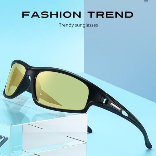 YIMI Polarized Photochromic Driving z87 Sunglasses For Men Women Day and Night safety glasses - color: Photochromic/Yellow Lens