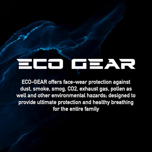 ECO-GEAR Anti Pollution Face Mask Particulate Respirator| Mask for Dust, Exhaust Gas, Smoke, Smog, Pollen and Fumes | Unisex Military Grade Washable Mouth Mask - color: Black