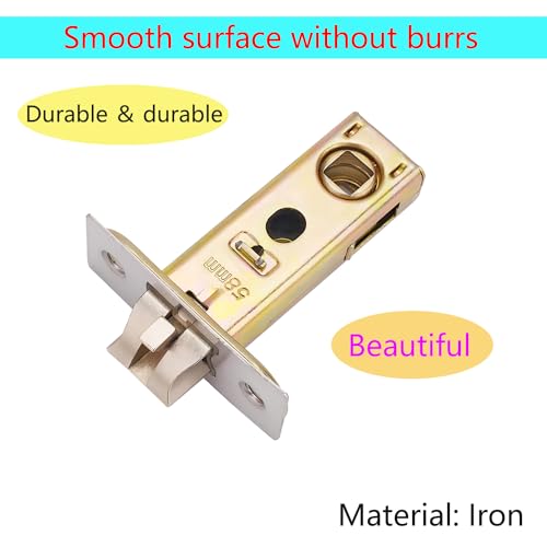 Qrity 35mm Tubular Latch, Forked Mortice Mute Latch with Stainless Steel Panel for Internal Doors, Lever Handles - size: 35mm