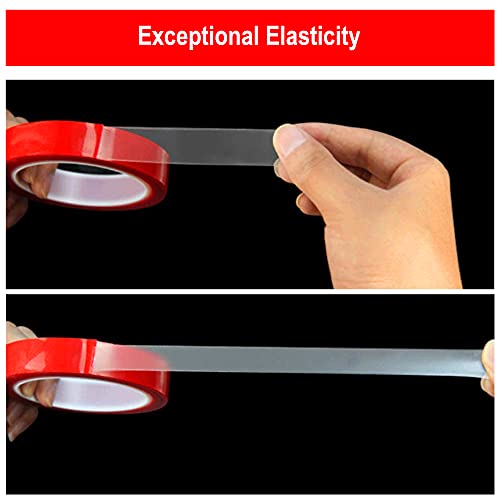 CANOPUS Double Sided Mounting Tape, Strong & Heavy Duty, Permanent Clear 4910, for Indoor Outdoor Fixing, DIY Crafts, LED Lights, Car Glass, Home & Office Walls Decoration, 0.75in x 15ft, Made in USA - size: 0.75in x 15ft