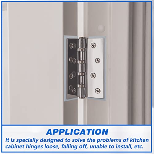 Ferraycle Door Hinge Shims Bulk 16 Gauge Stainless Steel Hinge Spacer with Coated Finish 4-1/2" x 1-5/8" Metal Door Hole Filler Plates for Repair Kit(40 Pack)