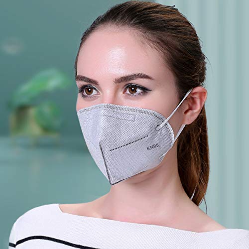 WesGen 60Pcs KN95 Face Mask,5 Layers Cup Dust Mask with Elastic Earloop and Nose Bridge Clip,Vacuum Packing