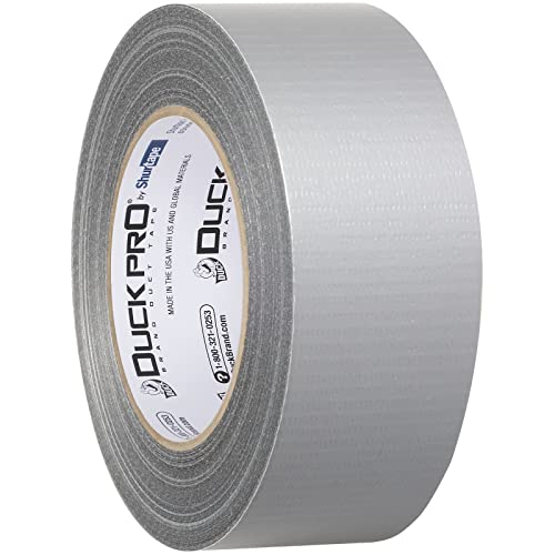 Duck Pro by Shurtape Utility Grade, Co-Extruded Cloth Duct Tape for Packaging, Sealing, Waterproofing, 48mm x 60yd, 6.0 mil, Silver, 1 Roll (105449)