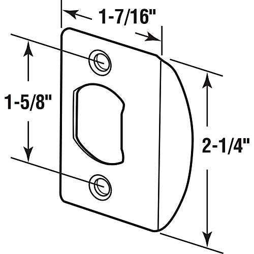 Prime-Line MP2234 Standard Latch Strike, 1-5/8 In., Steel, Chrome Plated Finish (2 Pack)