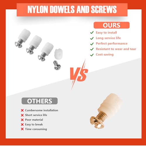 102267 105163 Plastic Sleeve and Screw Compatible with IKEA Furniture Hardware Part # 105163#102267 (Pack of 8)