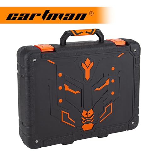CARTMAN Power Tool Combo Kits with 12V Cordless Drill, Professional Household Home Tool Kit Set, DIY Hand Tool Kits for Garden Office House Repair, with a Robot Style Carry Box - style: 198 PC