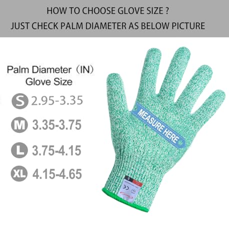 Cut Resistant Gloves, 1 Pair, Small, Green - Cut Proof Kitchen Gloves for Chef, Oyster Shucking, Fish Fillet Processing, Carving Wood and Gardening - color: Green, size: Small (Pack of 2)
