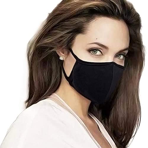 Pack 8 Black Dust Mouth Mask - All Cotton Covering - Reusable Cloth Comfy Breathable Material Black Pack 8pcs - style: Pack 8 Black
