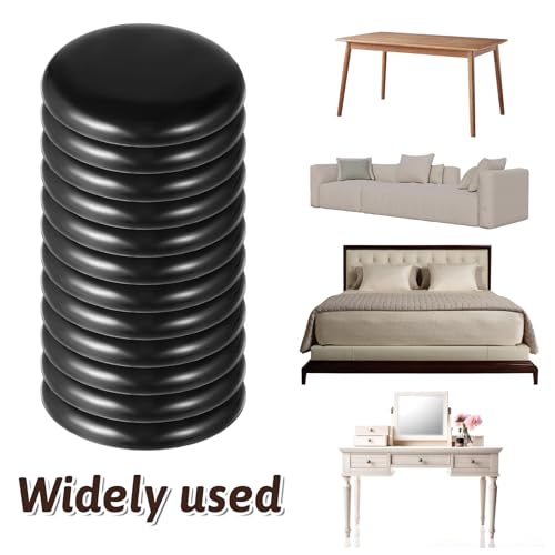 12Pcs Furniture Sliders for Carpeted Floors, 2-inch Stick Furniture Movers Self Adhesive Chair Gliders for Easy Moving on Carpet and Hardwood Floors(Black)
