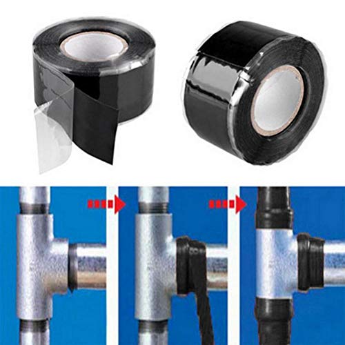 2.5cm x Rubber Sealant Tape, Super Strong Adhesive for Leak Repair, with Self Welding for Pool Spa Hose Pipe Sink (A)