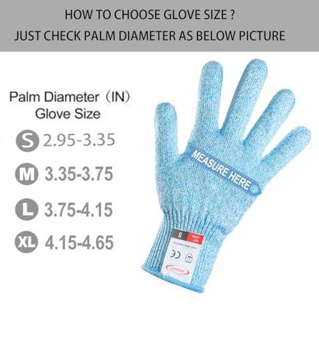 Cutting Gloves, 2 Pairs of Cut Resistant Gloves Food Grade, Cut Resistant Gloves for Kitchen, Oyster Shucking, Fish Fillet Processing, Carving Wood and Gardening(Small-Blue) - color: Blue, size: Small (Pack of 4)