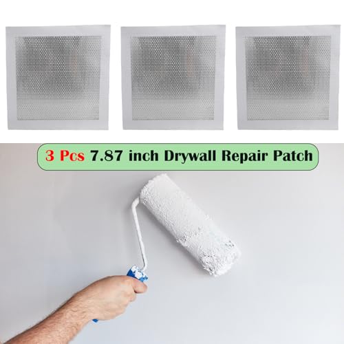 Alovexiong 3 Pcs 7.87 inch Drywall Repair Patch Kit for Large Holes Quick Fixes/Sheetrock Ceiling Drywall Plaster, Aluminum Wall Repair Patch