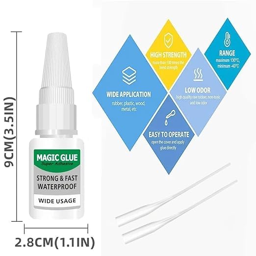 Magic Glue, Magic Glue Super Adhesive Strong & Fast Waterproof Wide Usage, All Purpose Super Glue for Metal, Plastic, Wood, Ceramics (4PCS)