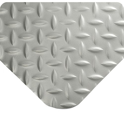 Wearwell 415.916x2x7GY Diamond-Plate SpongeCote Mat, 7' Length x 2' Width x 9/16" Thick, Gray - color: 2' X 7', size: Gray, style: 415.916x2x7GY