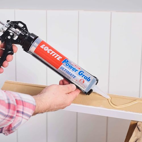 Loctite Power Grab Ultimate Crystal Clear Construction Adhesive, 9 fl oz Cartridge, 1 Pack - Versatile Construction Glue for Cement, Tile, Wall & More - size: 1 Pack