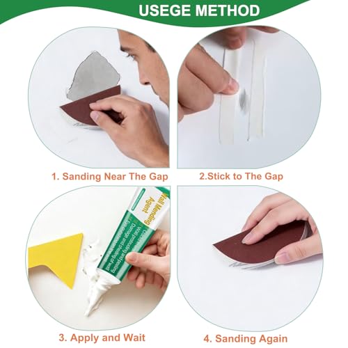 11 Pack Drywall Repair Kit, Wall Mending Agent,Wall Spackle with Scraper Sandpaper Disposable Gloves Masking Tape, Wall Surface Hole Fill Quick and Easy Solution - size: 11 PCS