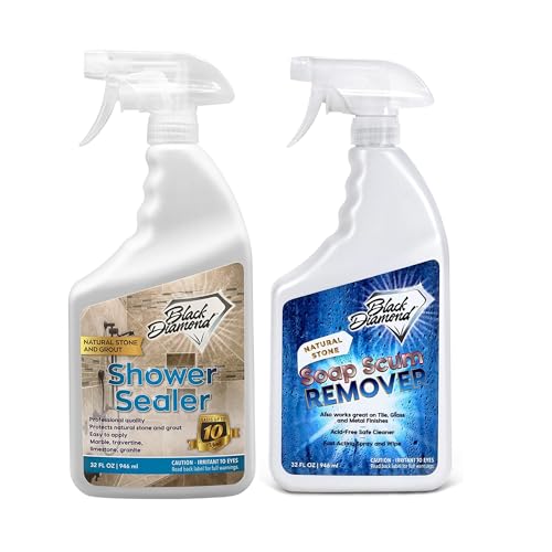 Natural Stone and Grout Penetrating Shower Sealer. Marble, Granite Travertine, Limestone. Protects the Surface from Damage and Build-up for up to Ten Years! (2 Quart) - style: 32 Fl Oz (Pack of 2)