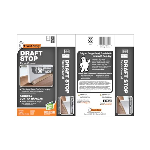 Frost King Door or Window Draft Stop Cloth Seal, 36-inches, Decorative Gold - size: 3' (Single), style: Beige Fleece